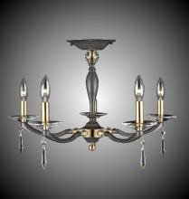 American Brass & Crystal FM5333-SP-37G-38G-ST - 5 Light Kensington Flush Mount