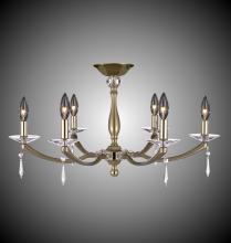 American Brass & Crystal FM5335-SP-37G-ST - 6 Light Kensington Flush Mount