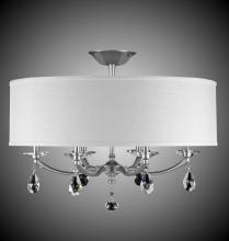 American Brass & Crystal FM5496-O-35S-ST-PG - 28 inch Kensington Empire Drum Shade Flush Mount