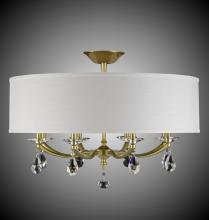 American Brass & Crystal FM5497-O-35S-37G-ST-HL - 32 inch Kensington Empire Drum Shade Flush Mount