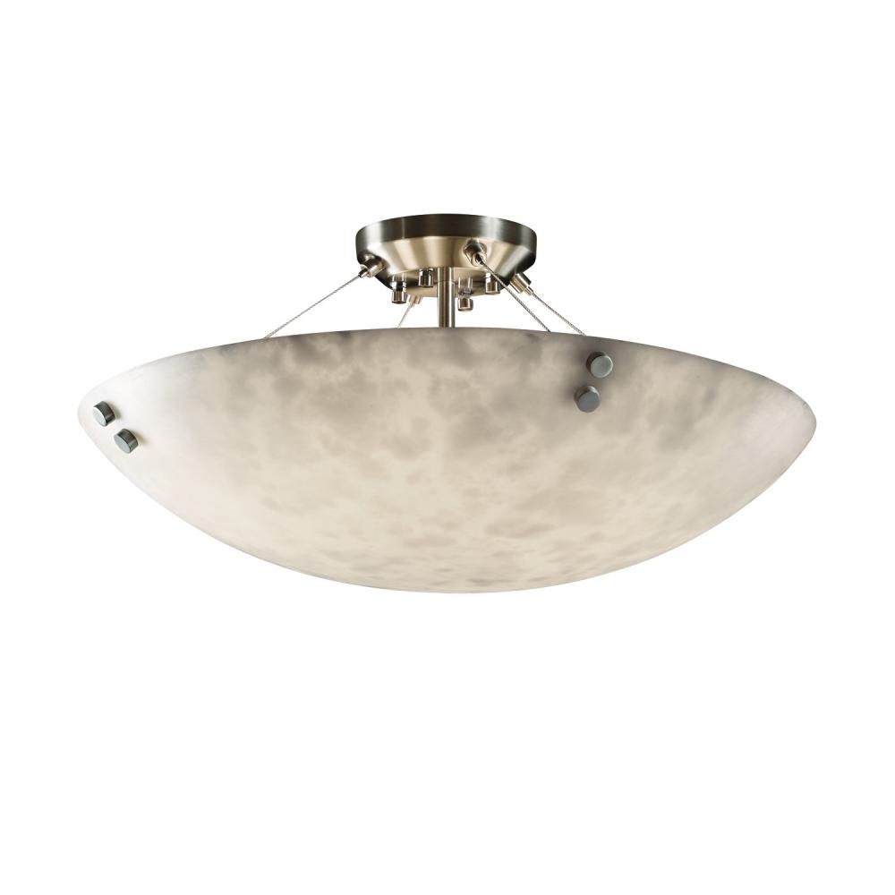 24" Semi-Flush Bowl w/ Pair Square Finials