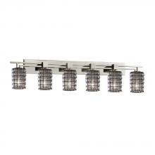 Justice Design Group WGL-8706-10-GRCB-NCKL - Aero 6-Light Bath Bar